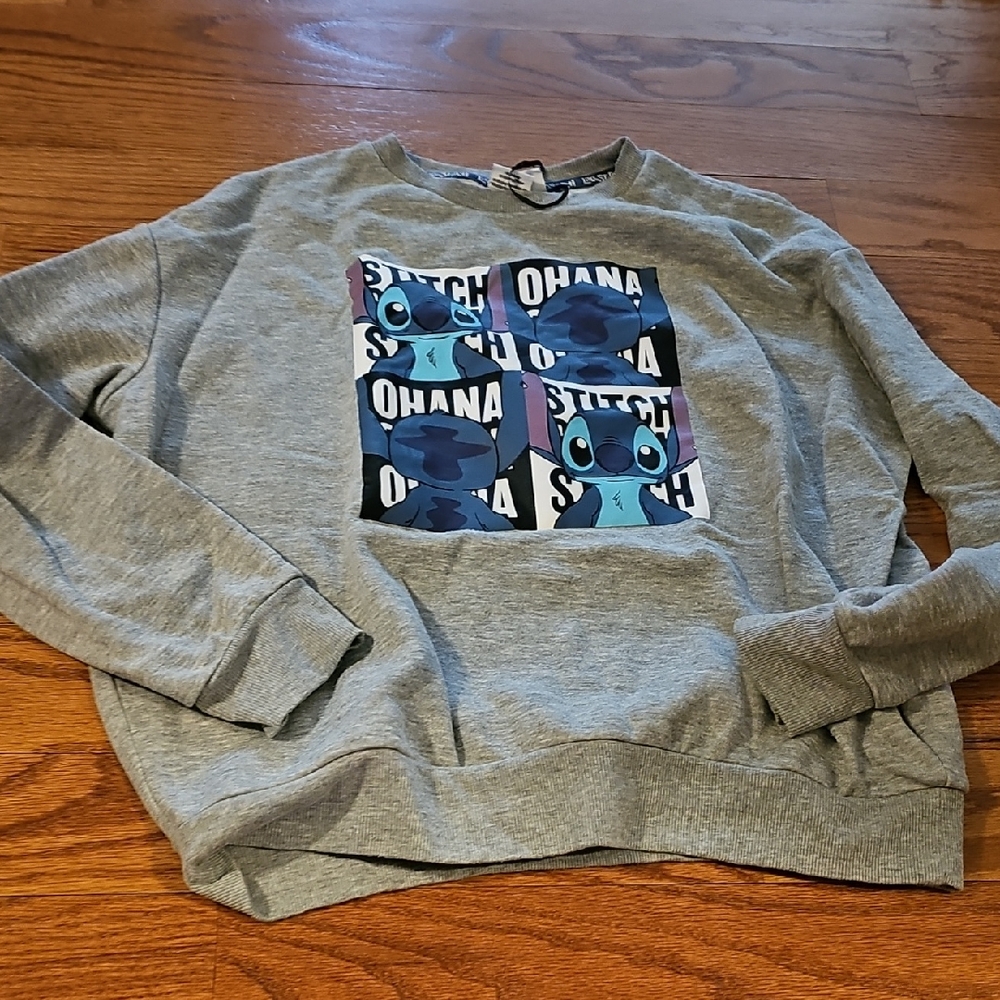 Gray Graphic Lilo And Stitch Sweater